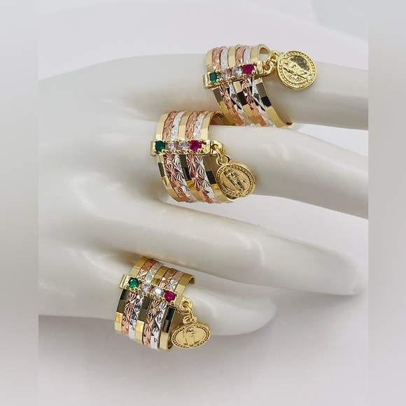 weekly rings image San Judas gold plated 14k size 7 8 9 10 $15 EACH - Picture 1 of 7